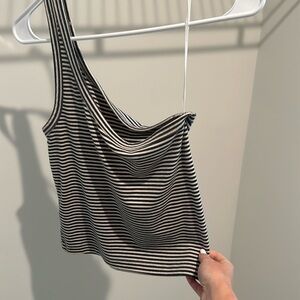 Dark brown and cream one shoulder top from Arie